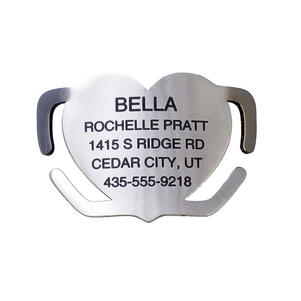 Open ends heart shaped slide-on tag